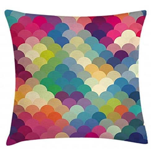 Ambesonne Abstract Throw Pillow Cojín, Coloridas Escalas De 