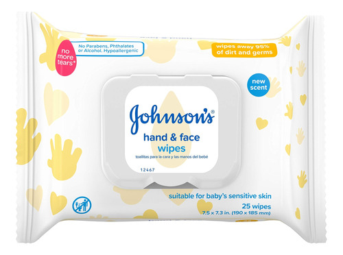 Johnson's Hand & Face Baby Toallitas Limpiadoras Desinfectan