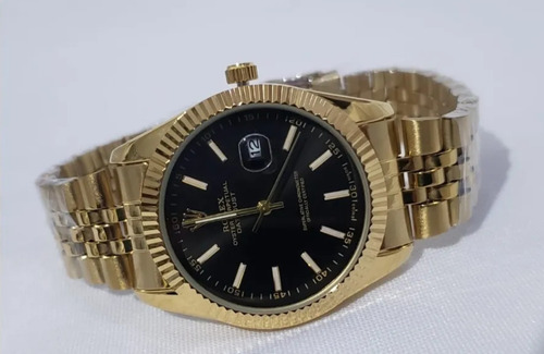 Relógio Unissex Preto/prata/dourado 36mm