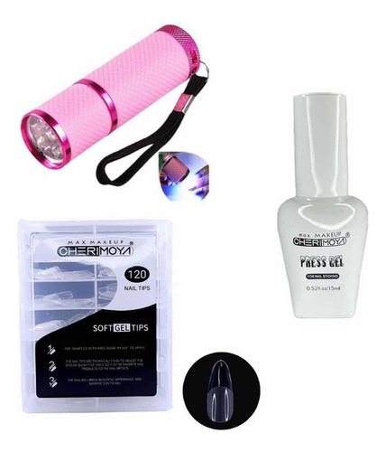 Kit De Press Gel Liquido + Linterna Uv/led