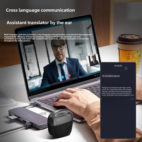 Fones De Ouvido Bluetooth Sem Fio Ai Language Translator Ear