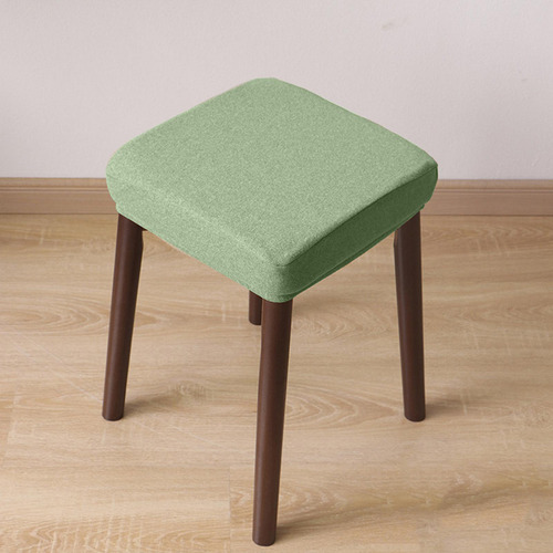 Taburete De Tocador De Color Sólido Funda Lavable Verde B