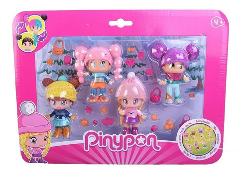 Pinypon Mix Muñecos X 4 Con Accesorios 