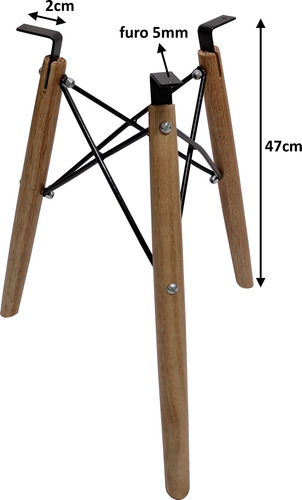 Kit Mesa 70cm Tripe + 2 Cadeira Eiffel Infantil Centro