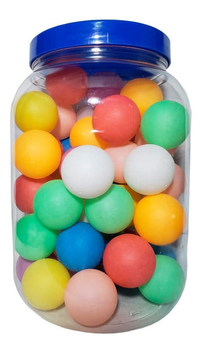 Bolas / Bolinhas De Ping Pong Coloridas Pote Com 48 Unidades