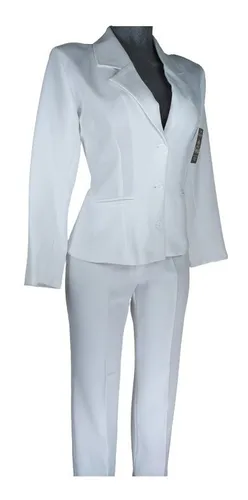 Conjunto Traje Sastre Formal Largo Dama Uniforme Blanco Env o gratis