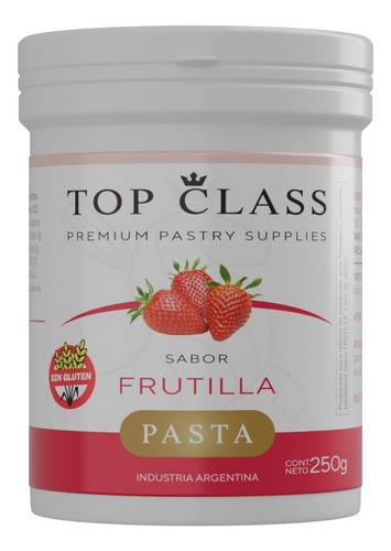 Pasta Frutilla 250gr. Saboriza Rellenos, Mousses - Top Class Color Blanco