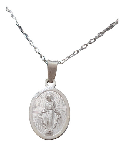 Cadena Collar Virgen Del Rayo Mujer Niños Plata 925 + Caja