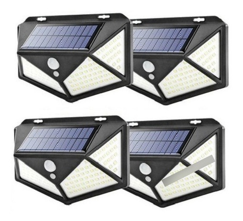 Pack X 4 Lampara Solar 114 Led + Sensor Movimiento