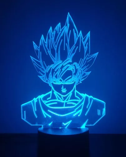 Lampara Led 3d Nocturna Goku Touch Control Remoto