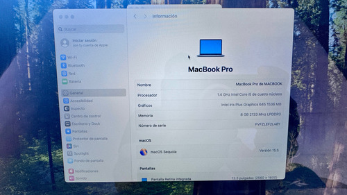 Macbook Pro A2159 13.3 Gris 8gb Ram 128gb Ssd Intel I5 (Usado)