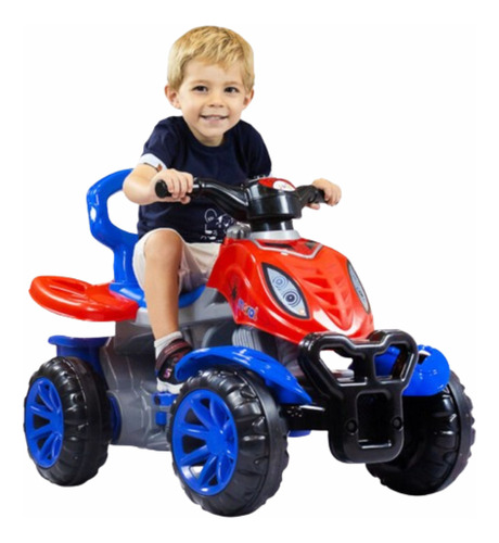 Carrinho De Passeio Infantil Empurrador Pedal Criança Spider Cor Vermelho/azul