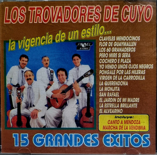 Cd Los Trovadores De Cuyo 15 Grandes Éxitos 