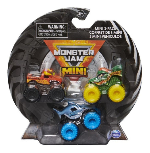 Monster Jam Set De 3 Vehiculos Version Mini Escala 1/87