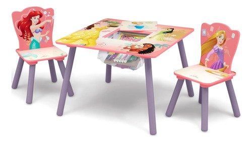 Set De Mesa Y Sillas Para Niños Pequeños Disney Princesas Dc Rosa