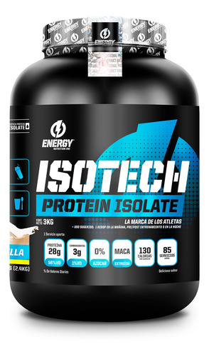 Proteina Energy Nutrition Isotech 3kg Vainilla + Shaker