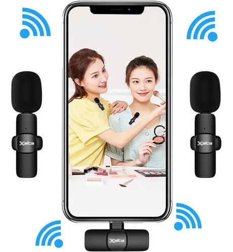 Imagen 1 de 10 de Micrófono Inalámbrico 2 En 1 De Solapa Para iPhone O iPad
