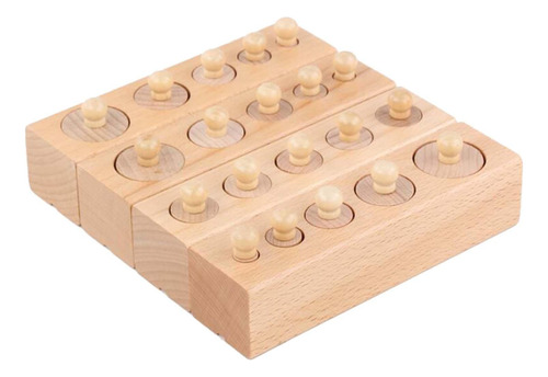 Bloques De Cilindros De Troncos Con Perilla De Madera,
