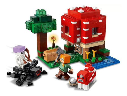 Blocos De Montar Lego Minecraft Casa Cogumelo 272 Pça 21179 Quantidade De Peças 272