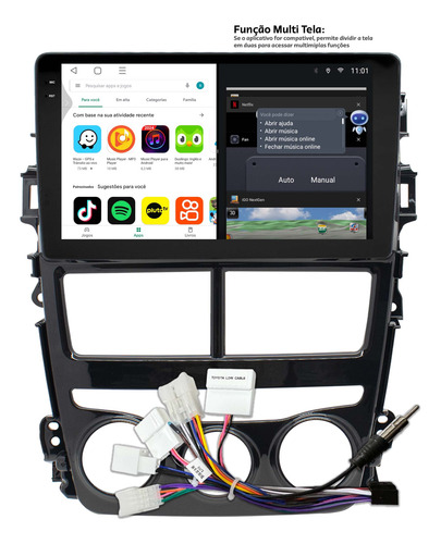 Multimidia Toyota Yaris 9p Android 14 2gb Octacore Voz 4g