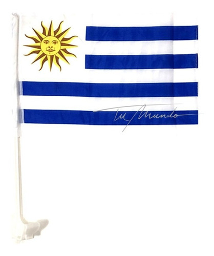Bandera De Uruguay En Poliéster Para Auto 20 X 30cm Mundial