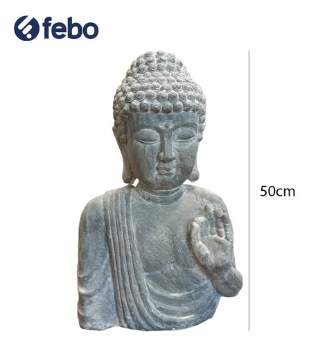 Figura Estatua De Poliserina Buda Adorno Jardín 50cm Febo