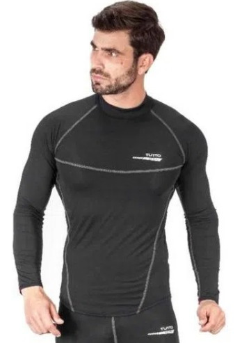 Blusa Segunda Pele Masculina Tutto Preta Cinza