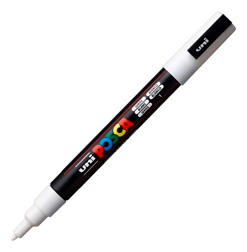 Caneta Posca Pc-3m White Ponta Fina 1,5mm