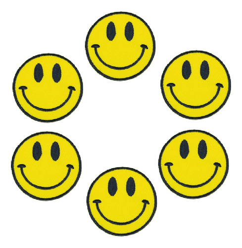 Lote 6 Pieza Cara Sonriente Ojo S Sonrisa Emoji Retro