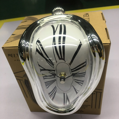 Reloj Plateado Con Forma De Giro Fundido Y Creativo, Decorac