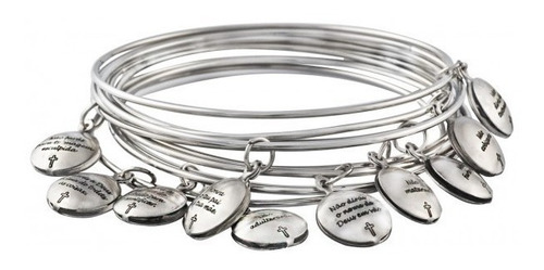 Pulseira 10 Mandamentos Em Aço Cirúrgico Não Escurece