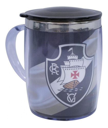 Caneca Térmica Com Tampa Oficial 450ml Vasco Faixa