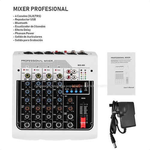 Imagen 6 de 10 de Kit Radio Streaming Mixer 4ch + Condenser Samson C01 Mx400