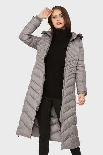 Parka Larga Acolchada Gris Nicopoly