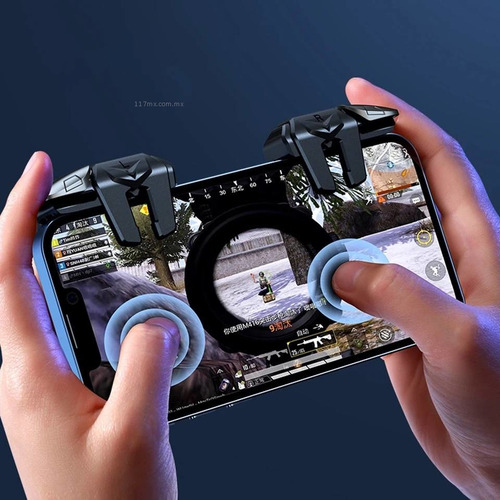 Gatillos Para Celular F6 Con 4 Botones + Dedales Gamer