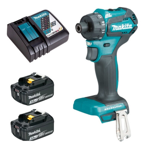 Parafusadeira Makita Brushless Ddf083 C/2bat + Carregador Cor Azul-turquesa 110v/220v