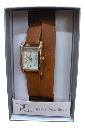 Reloj Dama Time And Tru Caja Rectangular Pulso Cuero