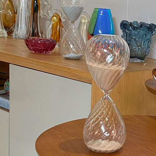Ampulheta Decorativa 1 Hora Enfeitar Ou Cronometrar Trabalho Cor Terracota Areia 60 Minutos