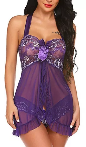 Babydoll Lencería para mujer Sexy ropa de dormir para mujer Babydoll  vestido de encaje camisón para mujer