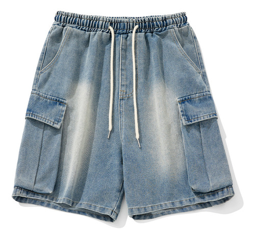 Pantalones Cortos De Mezclilla Elásticos Para Hombre