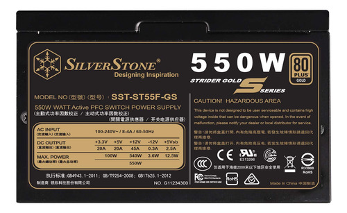 Fonte De Alimentação Silverstone Technology 550w 80 Plus Gol