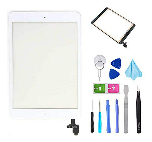 T Phael Kit De Reparación De Digitalizador Blanco Para iPad 