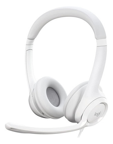 Auriculares Headset Logitech H390 Usb Blanco Microfono Fs