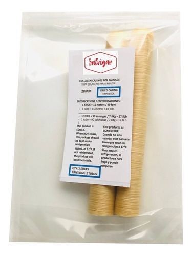 Tripa De Colágeno Para Embutir 20mm Seca - 2 Sticks