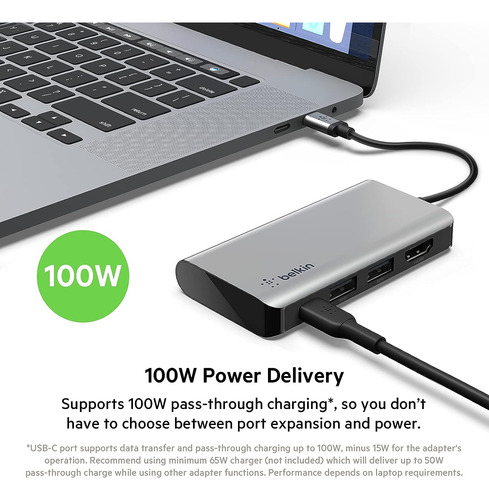 Base Adaptadora Multipuerto 4 En 1 Con Hdmi 4k