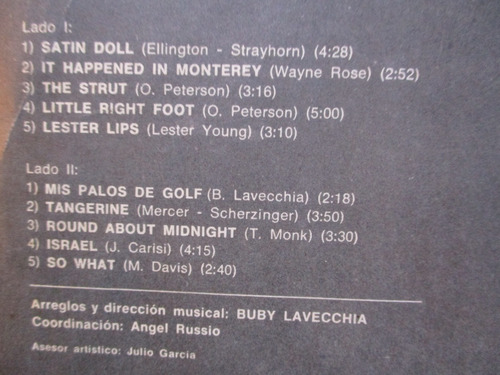 Buby Lavecchia - Jazz (ng Records Ng-6001) Firmado