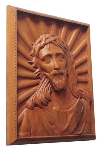 Quadro De Cristo, Madeira Nobre, Rústico, Religioso