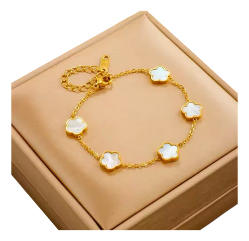 Pack 2 Piezas Pulsera Trébol Buena Suerte Acero Inoxidable