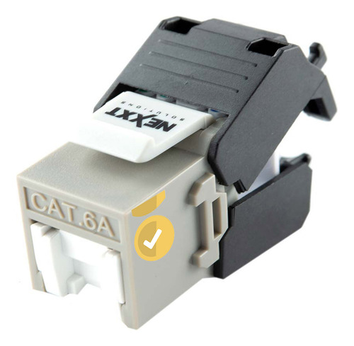 Conector Keystone Jack Cat6a Rj45 Hembra Nexxt Gris Tipo 110