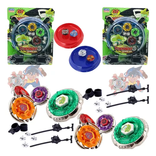 Beyblade Metal Blay Blade Com Lançador Tornado Led KIT COM 4